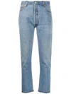 Re/done Vaqueros Rectos - Lavado Medio In Blue