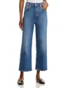 Re/done High Rise Wide Leg Cropped Jeans In Mid 70s In Blue