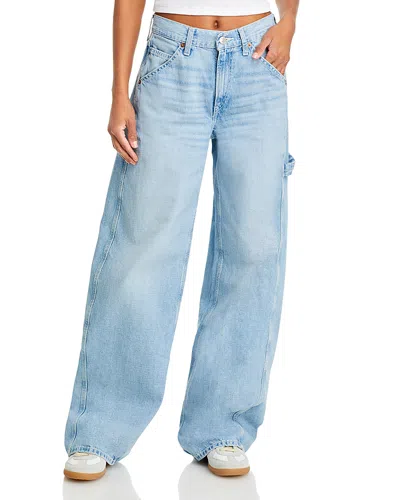 Re/done High Rise Wide Leg Painter Jeans In Faded Artisan