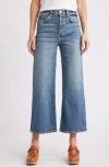 Re/done High Waist Crop Wide Leg Jeans In Crafted Indigo