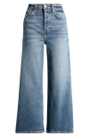 Re/done High Waist Crop Wide Leg Jeans In Crafted Indigo