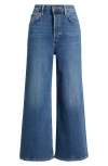 Re/done High Waist Crop Wide Leg Jeans In Mid 70s