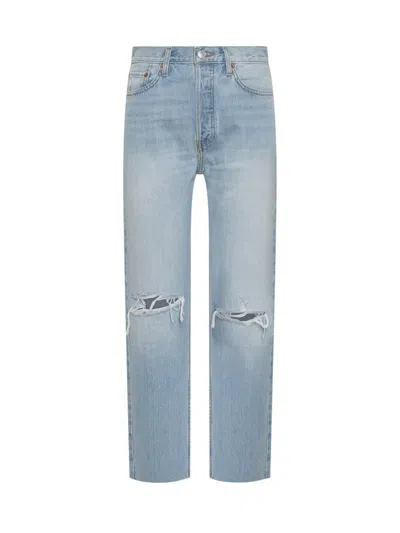 Re/done Jeans 70s Stove Pipe In Blue