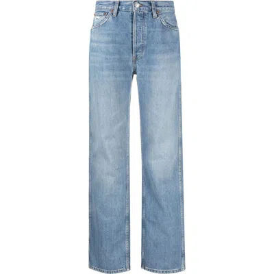 Re/done Mid-rise Wide-leg Jeans In Blue