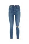 Re/done 90s Cropped Faded High-rise Slim-leg Jeans In Blue