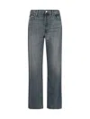 Re/done Logo-patch Straight-cut Jeans In Bruna