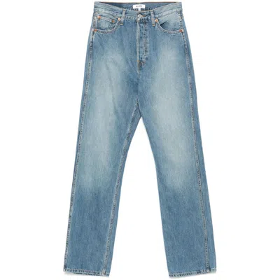 Re/done Denim Trousers With Belt Loops In Multicolor