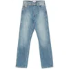 Re/done Denim Trousers With Belt Loops In Multicolor