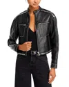 Re/done Stud-embellished Biker Jacket In Black