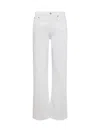 Re/done Womens High Rise Corduroy Wide Leg Jeans In White