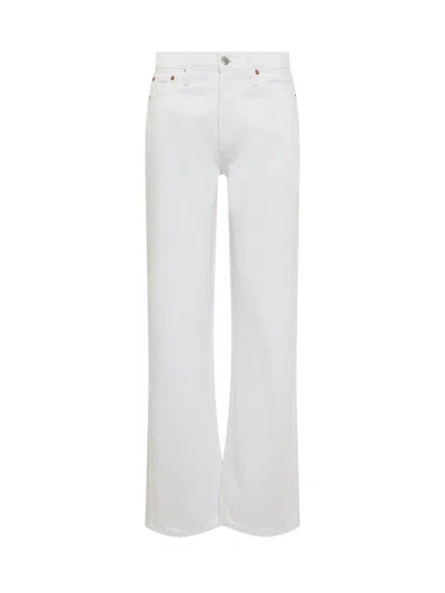 Re/done The Californian Frayed Mid-rise Flared Jeans In White