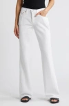 Re/done Womens High Rise Cropped Bootcut Jeans In White