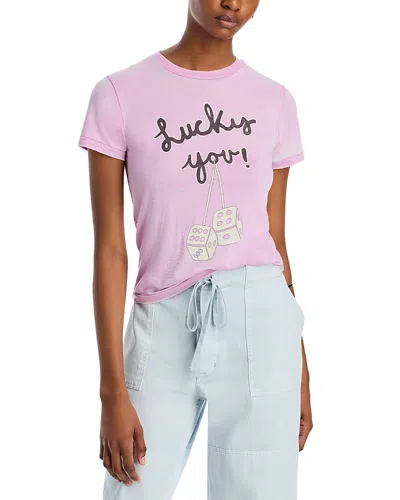 Re/done Lucky You Classic Tee In Electric Lilac