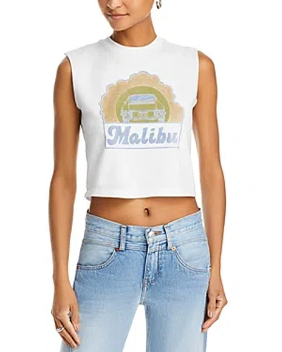 Re/done Malibu Baby Muscle Tank Top In Optic White