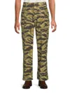 Re/done Men's Camo Print Cotton Cargo Pants In Tiger Camo