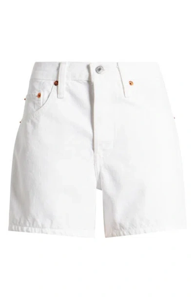 Re/done Mid Rise Boy Shorts White