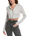 Re/done X Pamela Anderson Cropped Hoodie In Grey
