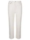 Re/done 70s High-rise Stove Pipe Jeans In White