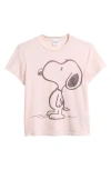 Re/done Classic Snoopy Printed Jersey T-shirt In Dahlia