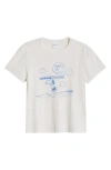 Re/done Snoopy Surfs Up Classic Tee Vintage White In White