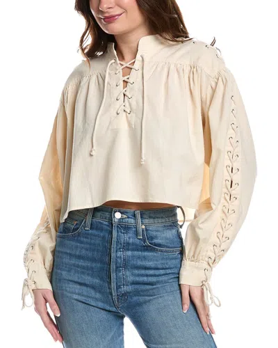 RE/DONE RE/DONE PIRATE LINEN-BLEND TOP