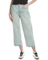 Re/done Loose Crop Organic Cotton Jeans In Blue