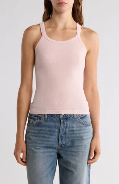 Re/done Rib Cotton Tank In Peony