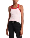 Re/done Ribbed Tank Dahlia With Ruby In Dahlia/ruby