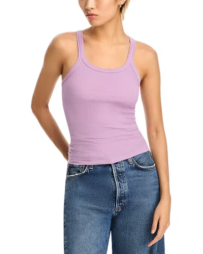 Re/done Ribbed Cotton Tank Top In Electric Lilac