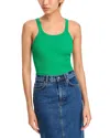 Re/done Ribbed Tank Top In Kelley Green In Verde