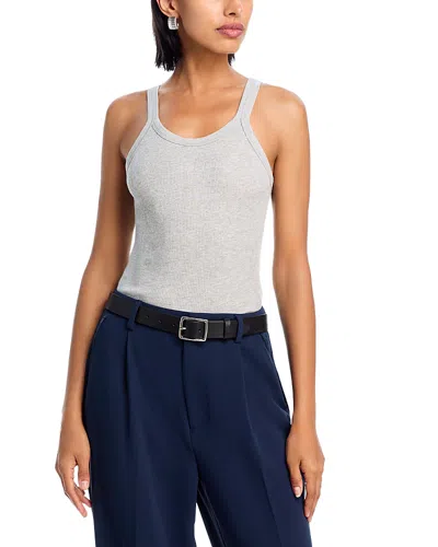 Re/done Ribbed Tank Top In Heather Grey