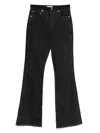 Re/done The Striped Flared Jean In Black
