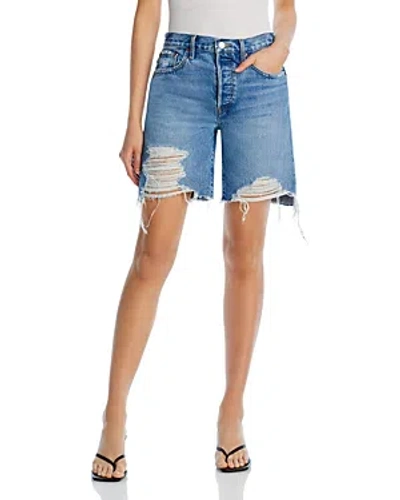 Re/done Women's Distressed Denim Bermuda Shorts In Minerva Destroy