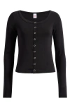 Re/done Crew-neck Cashmere Cardigan In Black