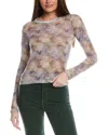 Re/done Multicolor Sheer Long Sleeve T-shirt In Purple