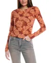 Re/done Sheer Long-sleeve T-shirt In Red
