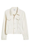 Re/done Shrunken Denim Trucker Jacket In Crema