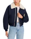 Re/done Shrunken Bomber Navy In Navy