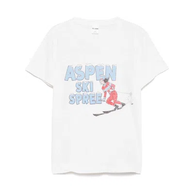 Re/done Classic "ski Spree" Tee In Vintage White In Beige