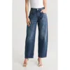 Re/done Tapered Wide Leg Jeans In Whiskey Indigo