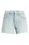 Re/done The Easy Rider High Waist Cutoff Denim Shorts In Cielito