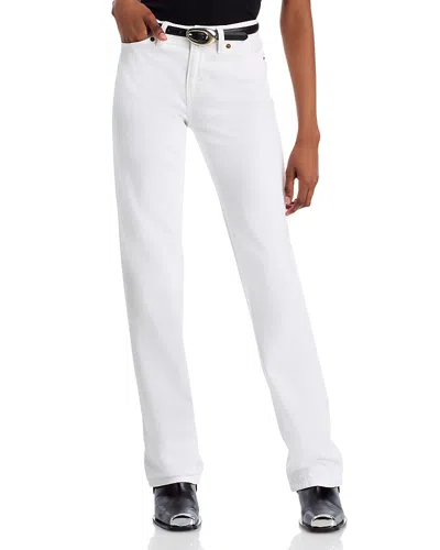 Re/done High Rise Loose Long Jean In White In Blanco