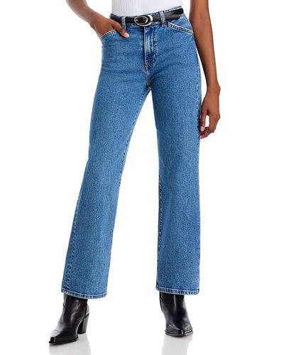 Re/done The Westley High Rise Ankle Jeans In Blue Mere