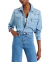Re/done Blue Denim Sawtooth Western Shirt In Runyon