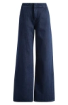 Re/done Wide Leg Trouser Jeans In Cross Hatch Rinse