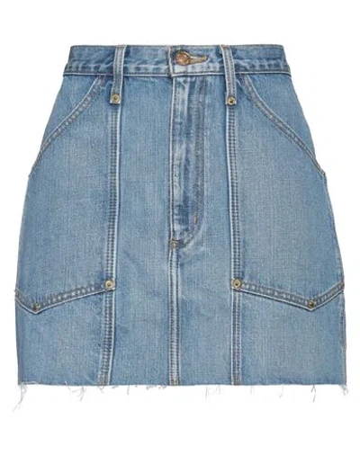 RE/DONE RE/DONE WOMAN DENIM SKIRT BLUE SIZE 27 COTTON