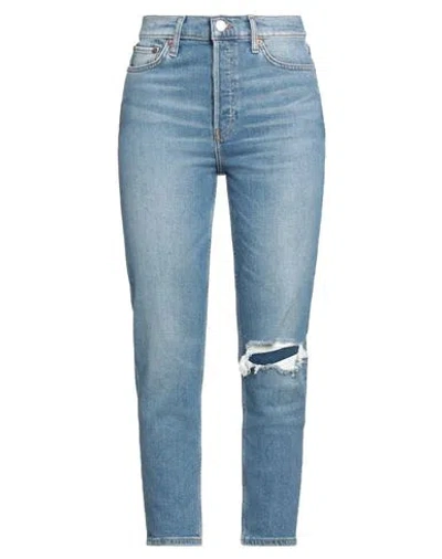 Re/done Woman Jeans Blue Size 28 Cotton, Polyester, Elastomultiester, Elastane