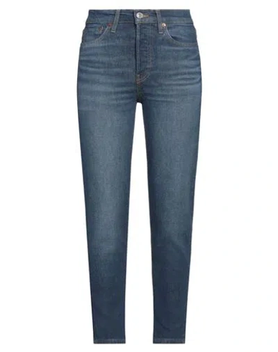 Re/done Woman Jeans Blue Size 29 Cotton, Recycled Cotton, Polyester, Elastane