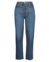 Re/done Mid Rise Ankle Stovepipe Jeans In Blue