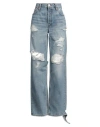 Re/done Woman Jeans Blue Size 30 Polyester, Cotton In Blue